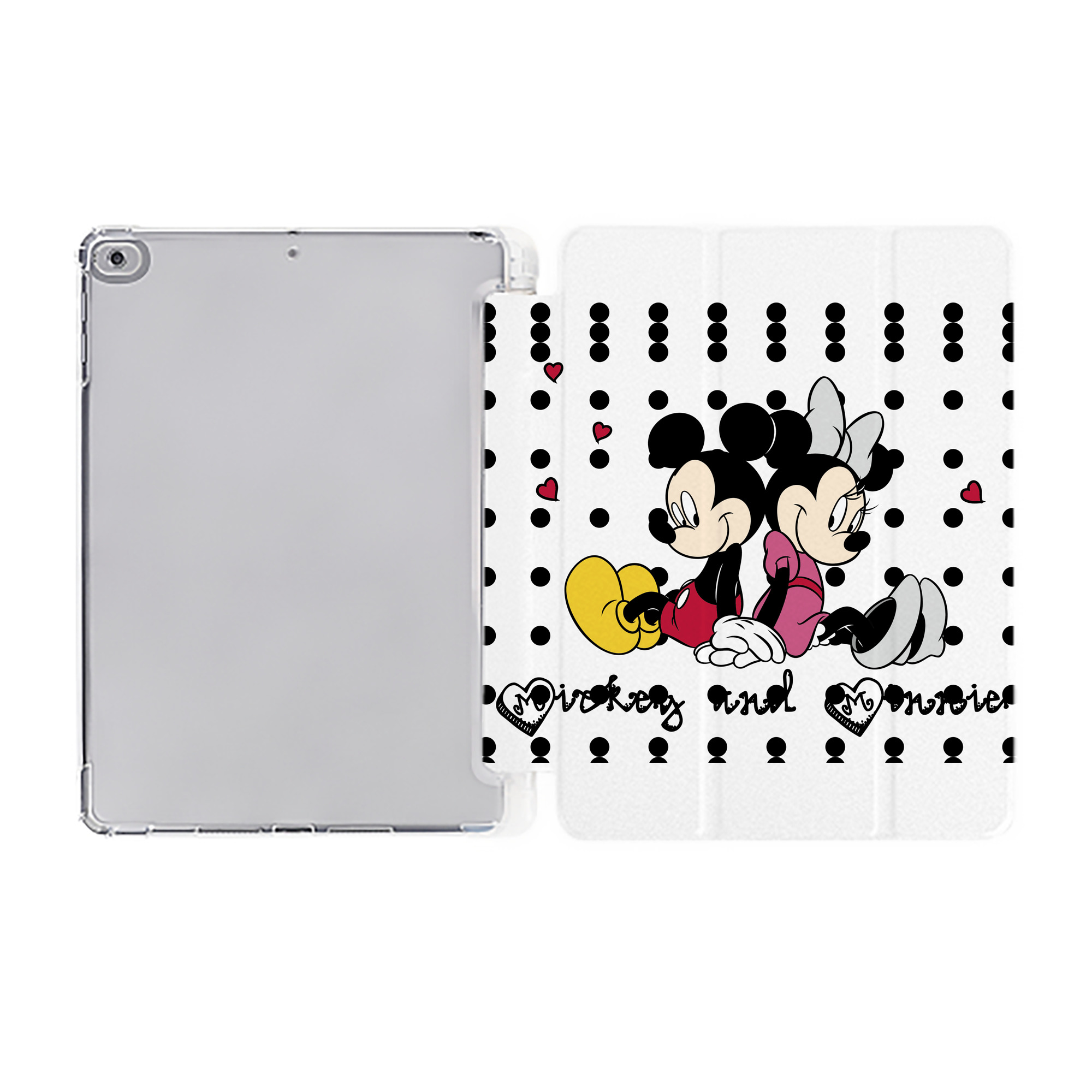 （画像用） ミッキーマウス Mickey Mouse IPad ケース ペン収納付き 三つ折りスタンド PUレザー×シリコン 対応機種9.5/10.5/10.9インチ